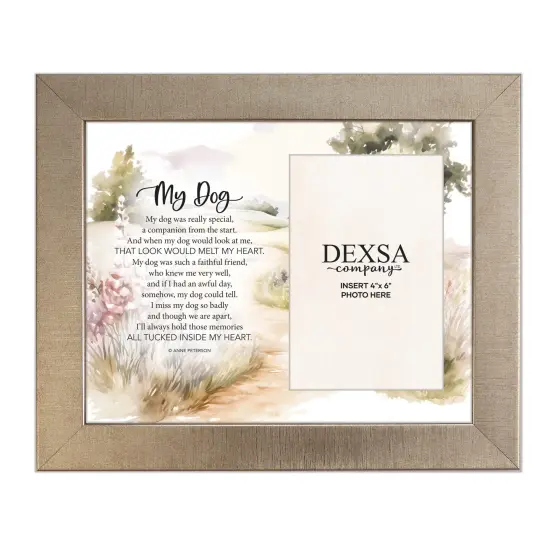 My Dog Bereavement Photo Frame Wood Plaque with Easel and Hook Wall Tabletop Art - 10 inches x 12 inches - Hold 4x6 Photo {1}