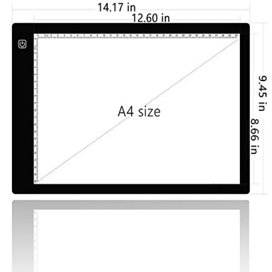 A4 Ultra-Thin Portable LED tracing Light Box Dimmable Brightness LED Art Tracing Pad for Artist Drawing Sketching Animation Stencilling and 5d Diamond Painting (Black, A4) {4}