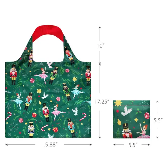 Wrapables Christmas Holiday AllyBag Collection Reusable Shopping Bag Gnomes Gray {9}