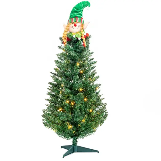 3ft 129 Branches with Santa Claus Decoration PVC Branch Iron Bracket Christmas Tree Green {1}