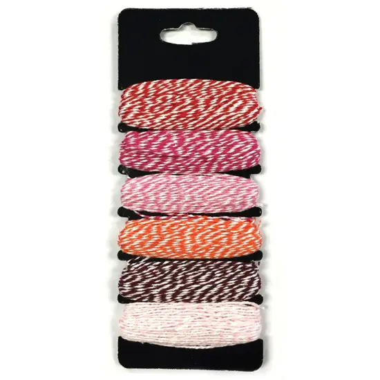 Wrapables Cotton Baker's Twine 4ply 60 Yards (Set of 6 Colors x 10 Yards), Reds {1}