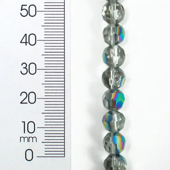 6 Packs of 6mm x 6mm Faceted Glass Bead Strand 8 in {1}