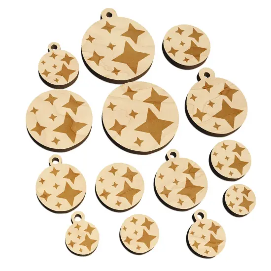 Twinkling Stars Glitter Shimmer Mini Wood Shape Charms Jewelry DIY Craft {7}