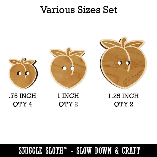 Plump Peach Solid Wood Buttons for Sewing Knitting Crochet DIY Craft {1}