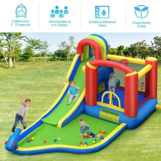 Inflatable Kid Bounce House Slide Climbing Splash Park Pool Jumping Castle {2}
