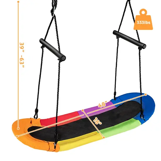 Adjustable Kids Camouflage Surf Swing with Oval Platform Multicolored {4}