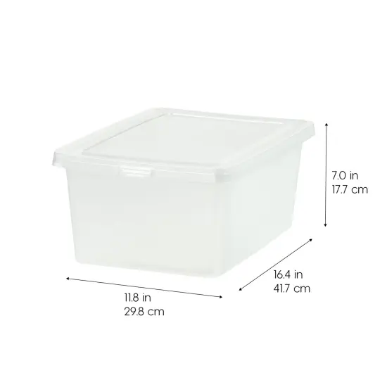 IRIS USA 12 Pack 17 Qt. Plastic Storage Container Bin with Latching Lid, Clear {7}