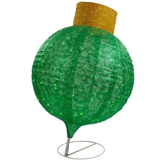 Northlight LED Lighted Twinkling Commercial Outdoor Tinsel Onion Christmas Ornament - 38" - Green {6}