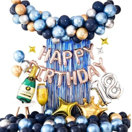 Happy Birthday Balloons Banner for Self-Inflating Party Decoration Red {2}