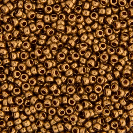 Miyuki 22g Metallic Round Seed Beads, 11/0 Lt Bronze Op #457 {1}