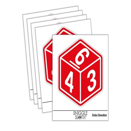 D6 6 Sided Gaming Gamer Dice Critical Role Waterproof Vinyl Phone Tablet Laptop Water Bottle Sticker Set - 5 Pack {2}