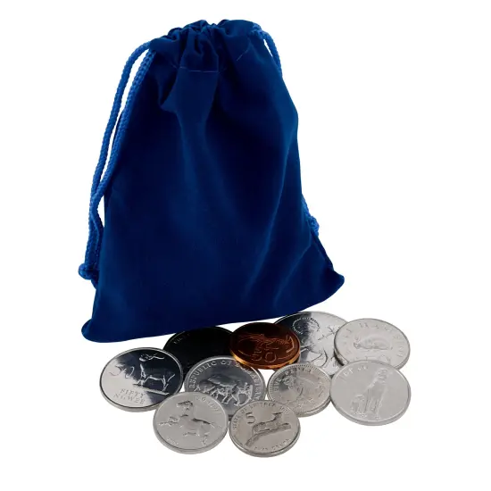 Foreign Animal Coin Collection in Velvet Pouch {1}