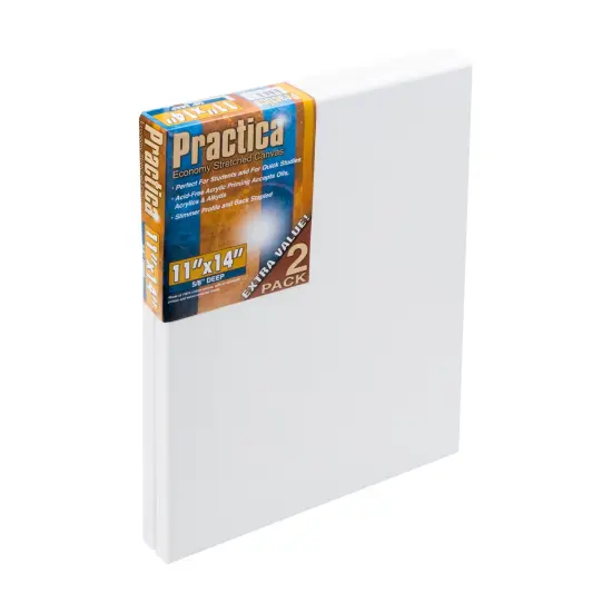 Practica Economy Stretched Cotton Canvas 2 Packs - Acid-Free Acrylic Primed Canvas for Acrylics, Pastels, Graphite, & More! {2}