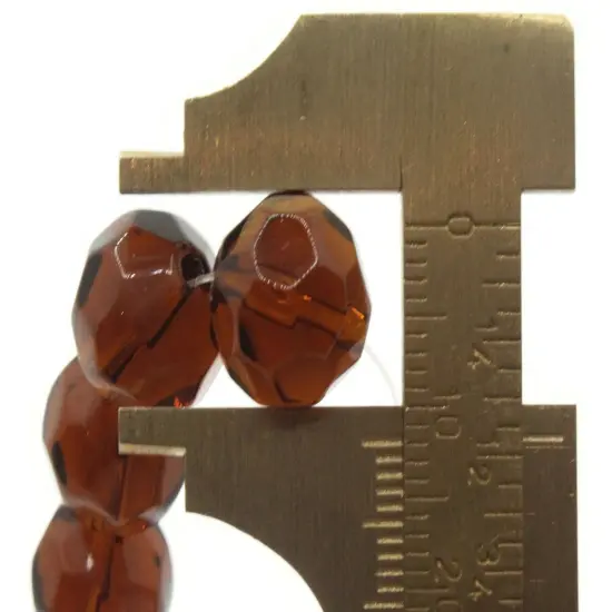 25 12mm Brown Faceted Round Glass Beads to String {6}