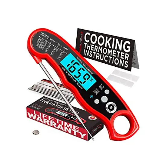 Instant Read Meat Thermometer for Grill and Cooking. Best Waterproof Ultra Fast Thermometer with Backlight & Calibration. Digital Food Probe for Kitchen, Outdoor Grilling and BBQ! {2}