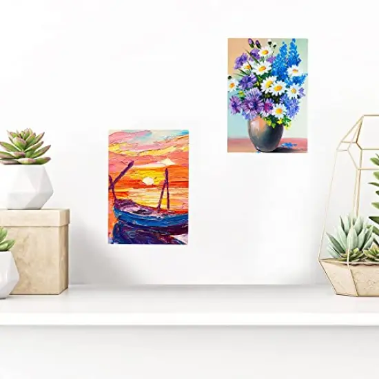 8 Pieces Wood Panels 5 x 7 inch Wooden Canvas Board Unfinished Wooden Panel Boards for Painting, Arts, Pouring Use with Oils, Acrylics {5}