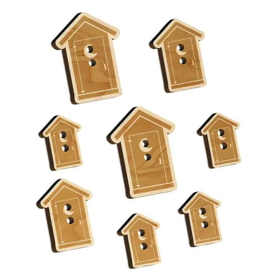 Outhouse Silhouette Toilet Wood Buttons for Sewing Knitting Crochet DIY Craft {7}