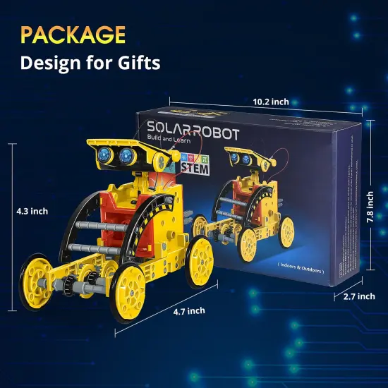 Solar Robot Kit for Kids Age 8-12, 12-in-1 Build Your Own Robot with Solar Panel & Battery Power, Science Engineering Christmas Birthday Idea Gifts for Boy Age 8 9 10 11 12 {5}
