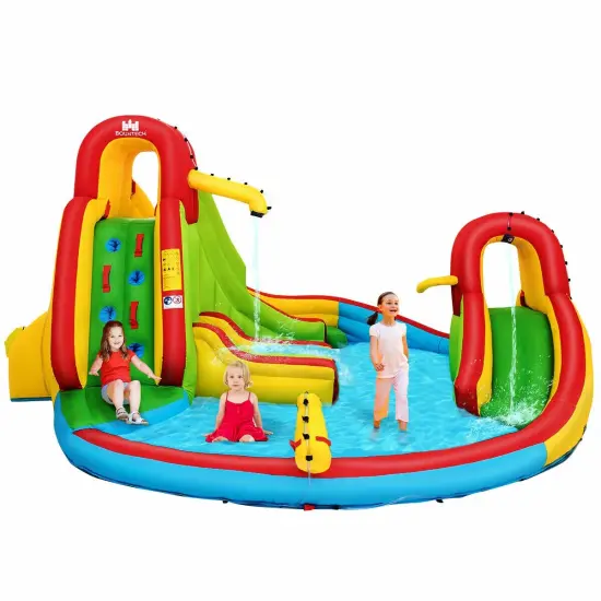 Kids Inflatable Water Slide Bounce House with Climbing Wall and Pool {4}