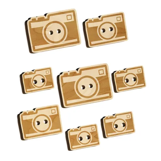 Point and Shoot Camera Photography Wood Buttons for Sewing Knitting Crochet DIY Craft {7}