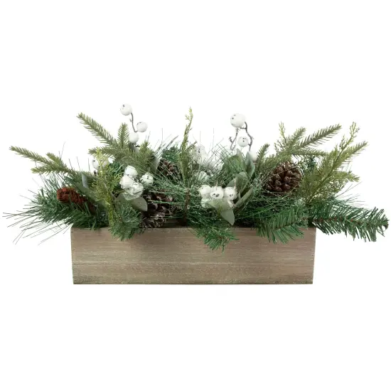 Northlight Mixed Pine with Pine Cones and Berries Christmas Floral Arrangement - 20" Green {1}