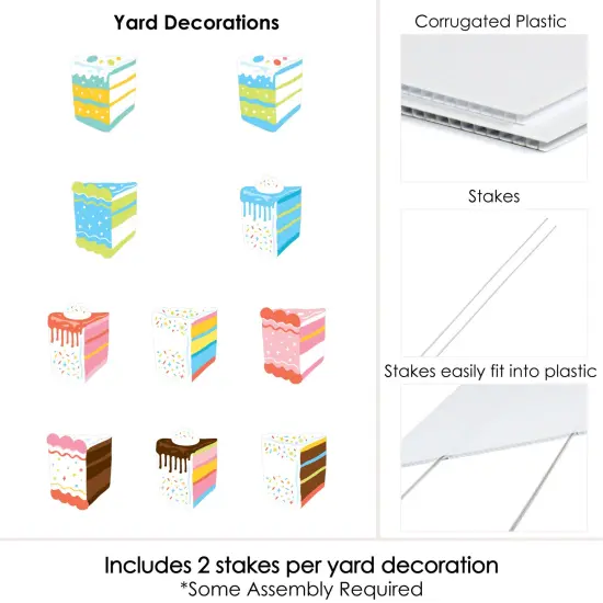 Big Dot of Happiness Cake Time - Lawn Decorations - Outdoor Happy Birthday Party Yard Decorations - 10 Piece {6}