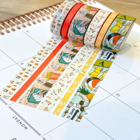 Retro Beach Vacation Florida Hawaii Aloha Vaca French Fries and Ice Cream Washi Tape Set - W089 {4}