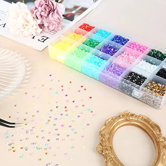 36000 Pieces 3mm Jelly Rhinestones Kit- Resin Mixed Color Rhinestones for Nail Clothes Shoes Tumblers Decoration Gifts Flat Back Round {4}