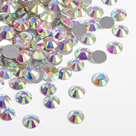 1440 Pieces Flat Back Crystal Rhinestones Round Gems for Nail Art and Craft Glue Fix, CrystalAB (SS10(2.7-2.8mm)) {1}