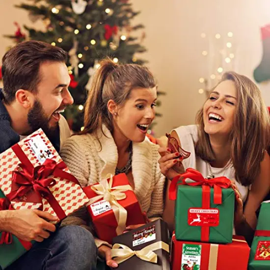 Gift Tag Stickers, Christmas Tags for Gifts 500+ Pcs, Christmas Name Tags - Christmas Stickers, to from Gift Tags Stickers, Gift Sticker Labels Large, 8 Designs Self Adhesive Labels - 2.8&rdquo;1.6&rdquo; {2}