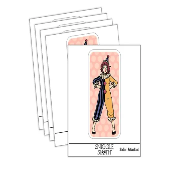 Adorable Clown Girl Waterproof Vinyl Phone Tablet Laptop Water Bottle Sticker Set - 5 Pack {2}