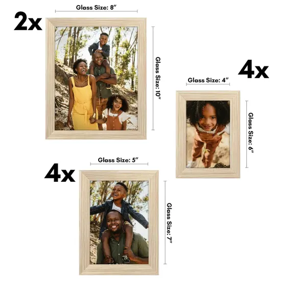 Americanflat Gallery Wall Picture Frames - Set of 10 - 8x10 (2), 5x7 (4), 4x6 (4) - Picture Frame Set - Shatter Resistant Glass - Adjustable Hanging Hardware - Easel for Table Display White {11}
