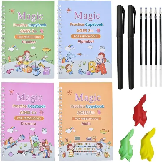 Magic Practice Copybook Number Book Reusable Pen Set Handwriting. {1}
