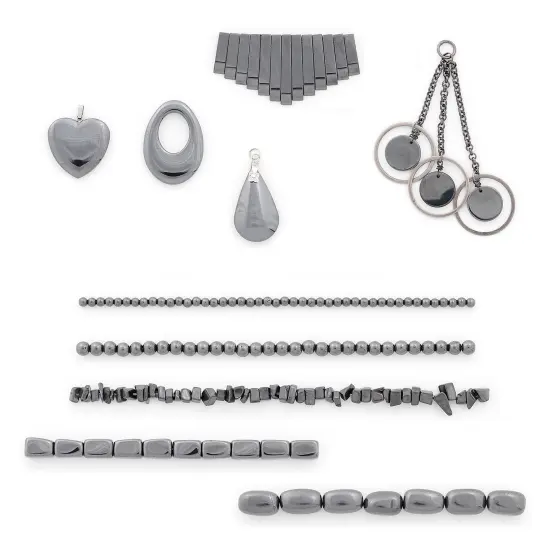 Hematite Gemstone Beads and Pendants Collection for Jewelry Making {1}
