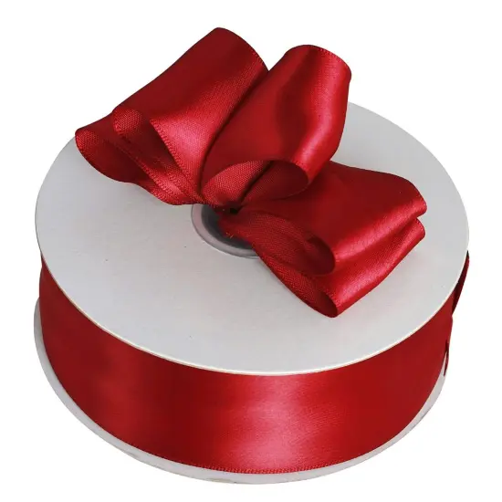 1.5" x 50 yards Single Side Satin Ribbon Red {2}