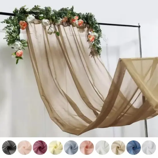 5ft x 14ft Premium Chiffon Sheer Backdrop Dusty rose {2}