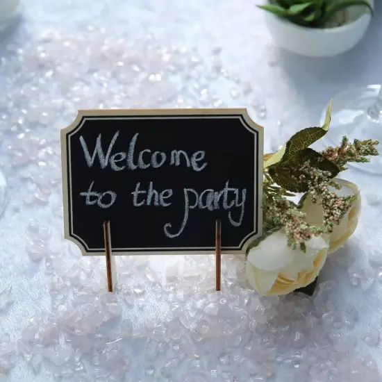 50 pcs 3"x4" Black Mini Chalkboards Signs with Wood Easels {5}