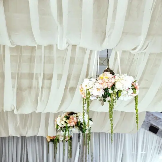 5ft x 14ft Premium Chiffon Sheer Backdrop Navy blue {7}