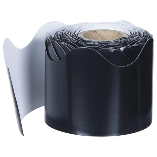 Black Rolled Scalloped Border, 36 Feet Per Roll, 6 Rolls {5}