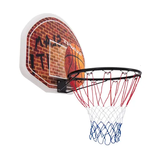 Wall Mounted Fan Backboard with Basketball Hoop and 2 Nets {1}