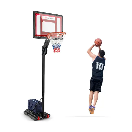 Basketball Hoop with 5-10 Feet Adjustable Height for Indoor Outdoor {4}