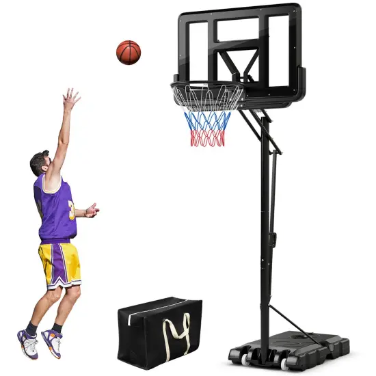 Portable Basketball Hoop with 8 to 10 Feet 5-Level Height Adjustable {4}