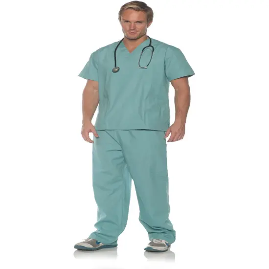 Men's Green Surgery Scrubs Costume {1}