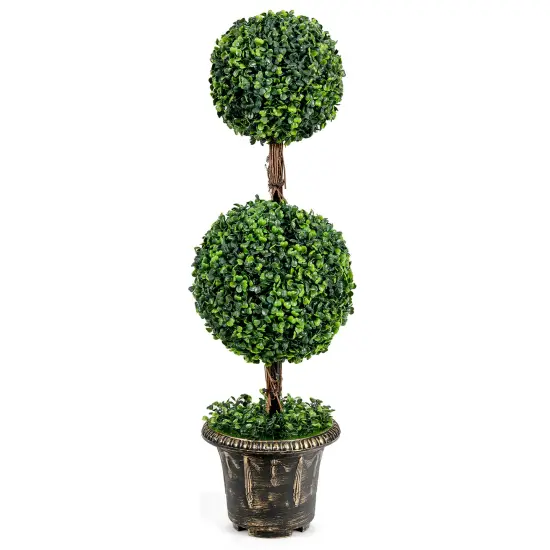 36 Inch Artificial Double Ball Tree Indoor and Outdoor UV Protection {1}