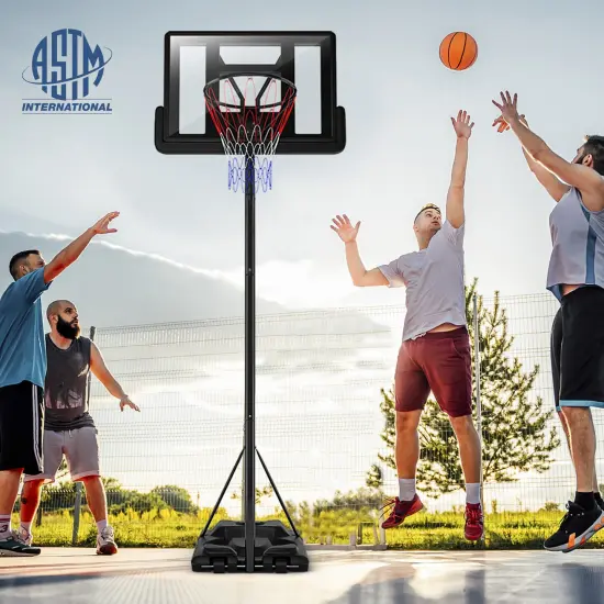 Height Adjustable Portable Shatterproof Backboard Basketball Hoop {3}