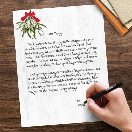 Great Papers! Barnwood Mistletoe Holiday Letterhead, Invitations, and Announcements, Printer Friendly 8.5" x 11", 50PK {4}