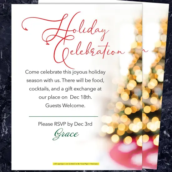 Great Papers! Lit Christmas Tree Holiday Letterhead, Invitations and Announcements, Printer Friendly, 8.5" x 11", 50PK {3}