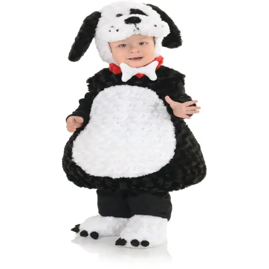 Belly Babies Plush Black And White Puppy Toddler Costume {1}