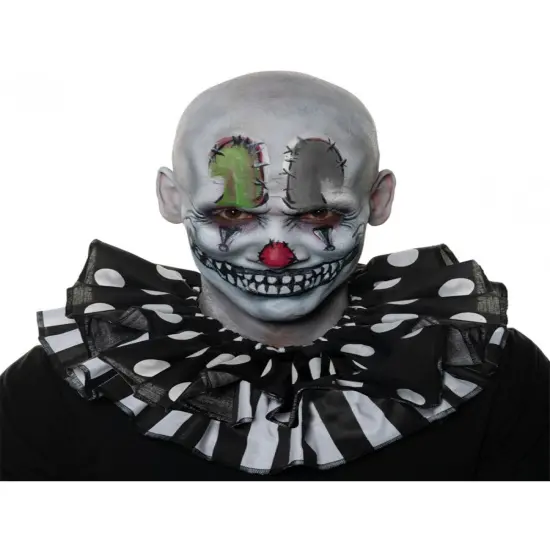 Adults Black And White Circus Clown Collar Costume Accessory {1}