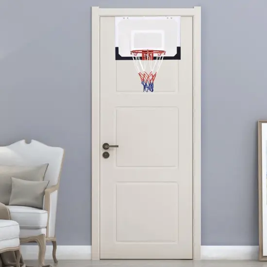 Over-The-Door Mini Basketball Hoop Includes Basketball & Hand Pump {2}